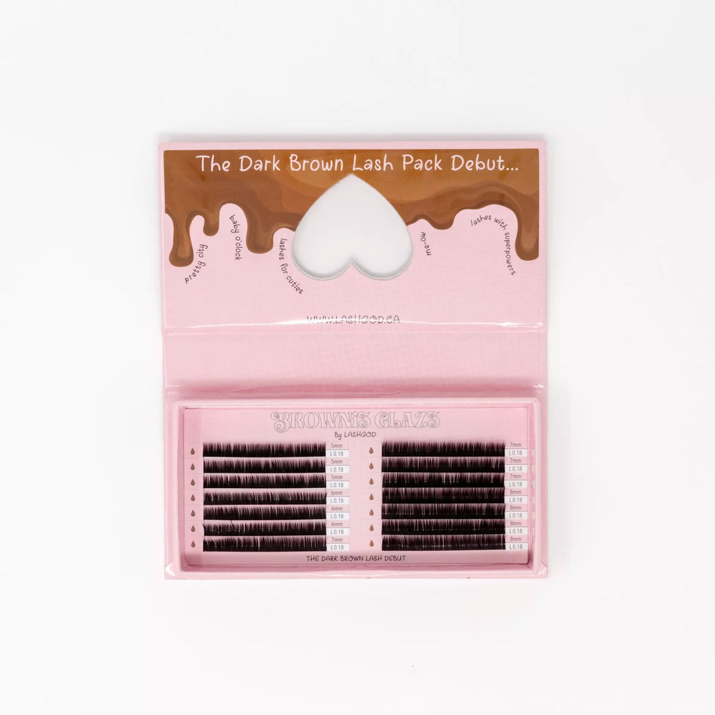 BROWNIE GLAZE LASH TRAY - DARK BROWN LASHES