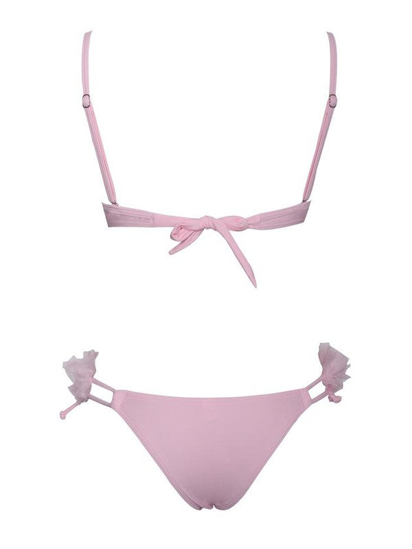 Pink Ruffle Two Piece Swimsuit