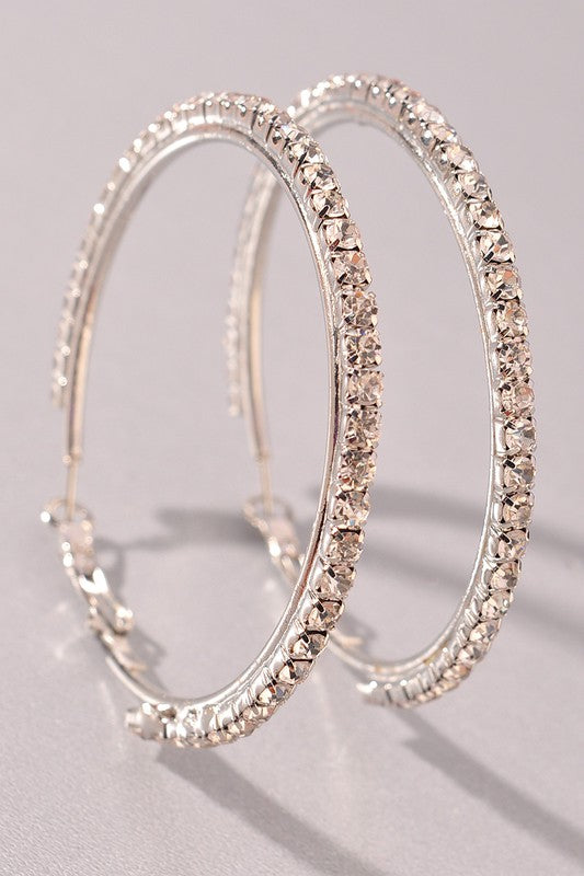 Rhinestone Hoop Earrings