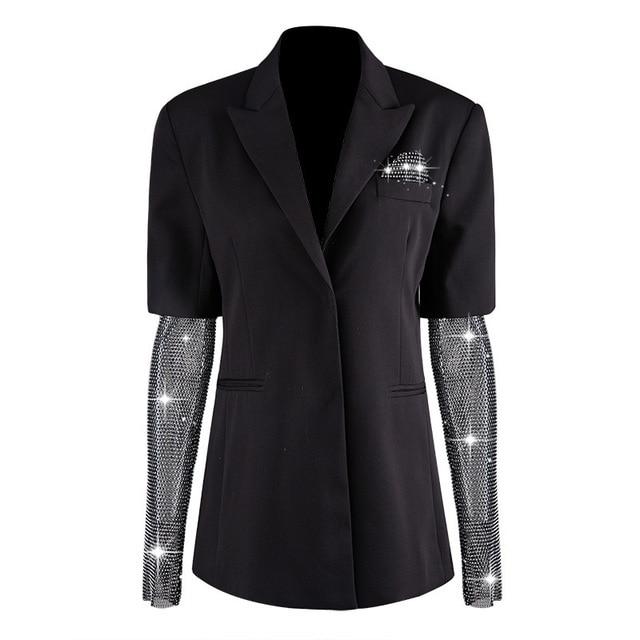 Rhinestone Sleeved Blazer